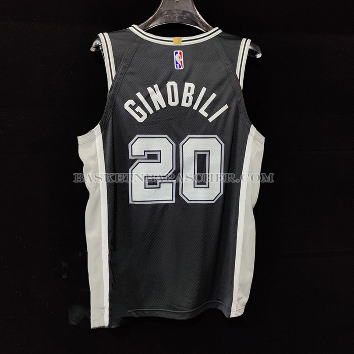 Maillot San Antonio Spurs Manu Ginobili NO 20 Icon Authentique Noir